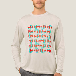 Camiseta Triblenda Naranja brillante Aqua Tan Piezas Geométricas MCM