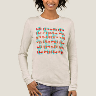 Camiseta Triblenda Naranja brillante Aqua Tan Piezas Geométricas MCM
