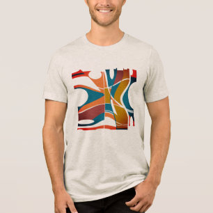 Camiseta Triblenda Naranja brillante Rust Gold Verde azulado negrita 