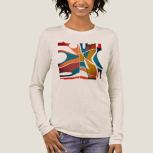 Camiseta Triblenda Naranja brillante Rust Gold Verde azulado negrita