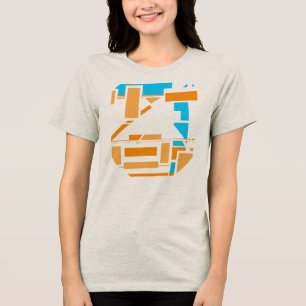 Camiseta Triblenda Naranja Circular Azul Aspecto Suroeste Resumen Art