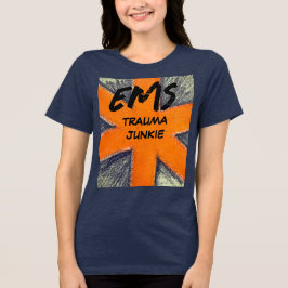 Camiseta Triblenda Naranja de la mujer y drogadicto de grafito