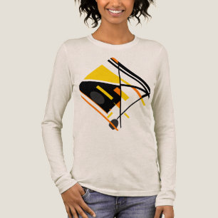 Camiseta Triblenda Naranja de oro Negro Resumen Diseño de Diamantes d