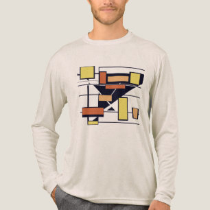 Camiseta Triblenda Naranja dorado óxido arte geométrico negro en caja