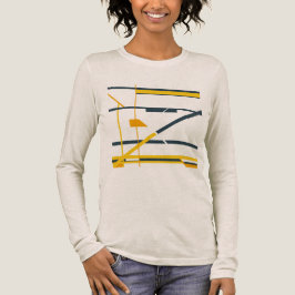 Camiseta Triblenda Naranja Gris dorado Resumen geométrico MCM Aspecto