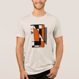 Camiseta Triblenda Naranja negro Gris MCM Aspecto Arte Geométrico Res