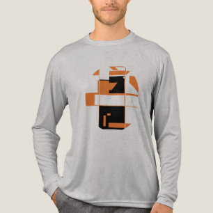 Camiseta Triblenda Naranja Negro MCM Aspecto Geométrico Resumen Peque