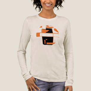 Camiseta Triblenda Naranja Negro MCM Aspecto Geométrico Resumen Peque
