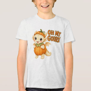Camiseta Triblenda ¡Naranja Oh My Gourd! Dragón de Halloween Lindo pa