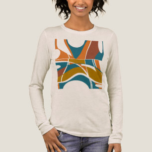 Camiseta Triblenda Naranja Rust Gold Dark Verde azulado Resumen Motif