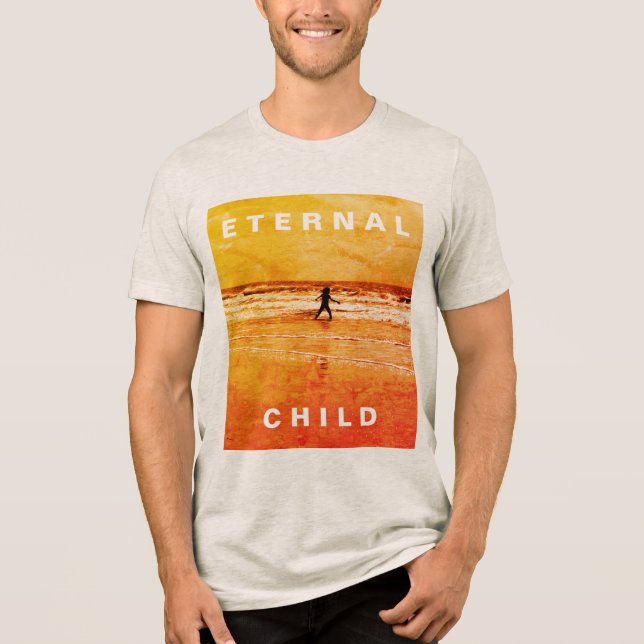 Camiseta Triblenda naranja Sepia, Chica fotográfico "Niño eterno" en  (Anverso)