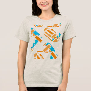 Camiseta Triblenda Naranja Turquesa Azul Diagonal Southwest Aspecto