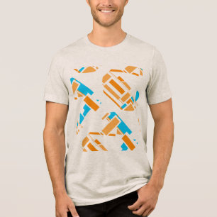Camiseta Triblenda Naranja Turquesa Azul Diagonal Southwest Aspecto