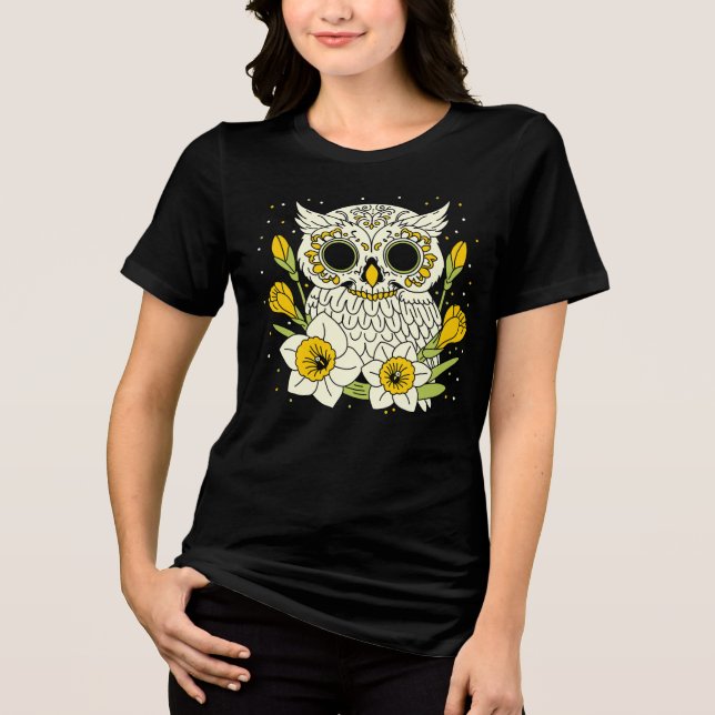Camiseta Triblenda Narcissus y Owl Skull de diciembre (Anverso)