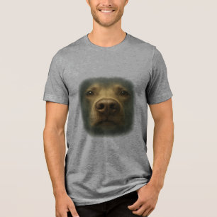 Camiseta Triblenda Nariz primero - Perro esnifándose a través de la c