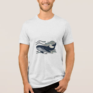 Camiseta Triblenda Natación de ballenas,