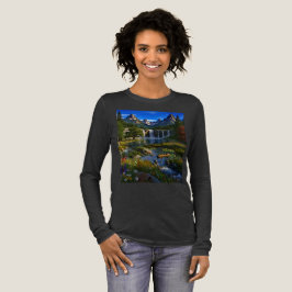 Camiseta Triblenda Naturaleza Montañas Cascadas Lago Estanque Flores 