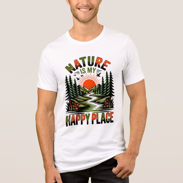 Camiseta Triblenda Nature Is My Happy Place Earth Day T-Shirt (Anverso)