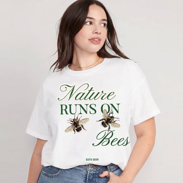 Camiseta Triblenda Nature Runs On Bees - Eco-Friendly Bumblebee (Subido por el creador)