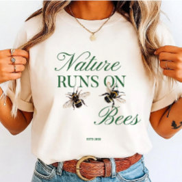Camiseta Triblenda Nature Runs On Bees - Eco-Friendly Bumblebee