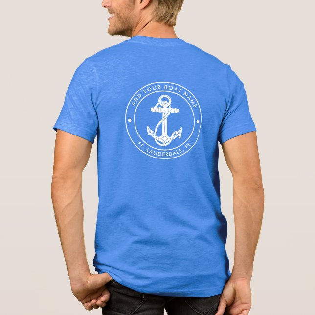 Camiseta Triblenda Nautical Anchor Boat Name Custom (Reverso )