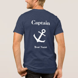 Camiseta Triblenda Nautical Blue & White Anchor Capitán y nombre del