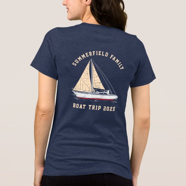 Camiseta Triblenda Nautical Matching Family Boat Trip Custom (Reverso )