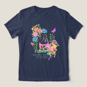 Camiseta Triblenda Navaja de monograma floral de cinta de mascar