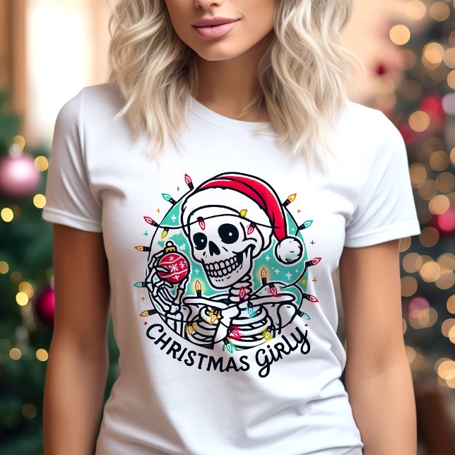 Camiseta Triblenda Navidad Chica Divertida Esqueleto Fiesta Vacaciona (Subido por el creador)
