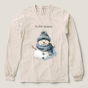Camiseta Triblenda Navidad del Muñeco de Nieve Azul