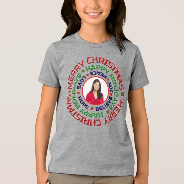 Camiseta Triblenda Navidad Familia Papá Mamá Foto Personalizado De Fe