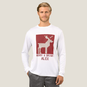 Camiseta Triblenda Navidad Reno Nórdico Tejido Personalizado
