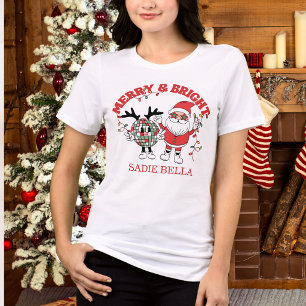 Camiseta Triblenda Navidad Retro Alegre y Brillante