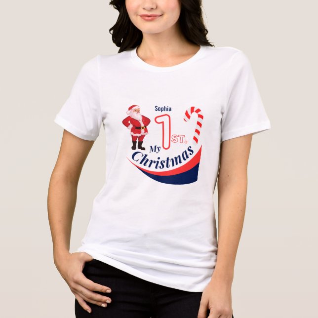 Camiseta Triblenda Navidades bebé "Mis primeros Navidades" (Anverso)