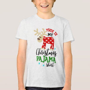 Camiseta Triblenda Navidades Camisas de Pajama celebran fiesta de ren