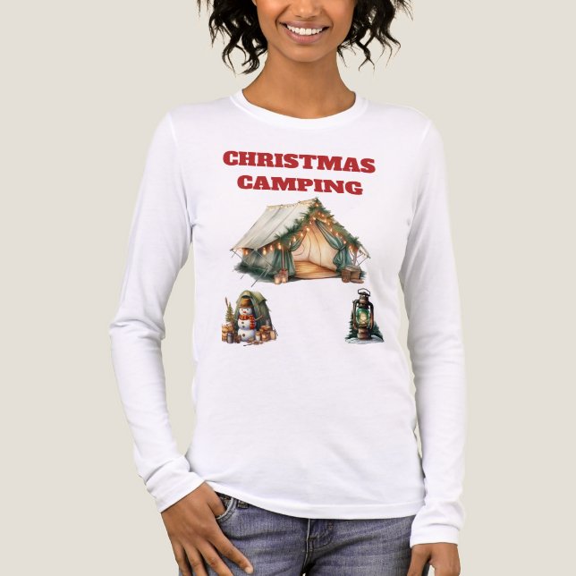 Camiseta Triblenda Navidades Camping Tri-Blend Long Sleeve Tee - (Anverso)