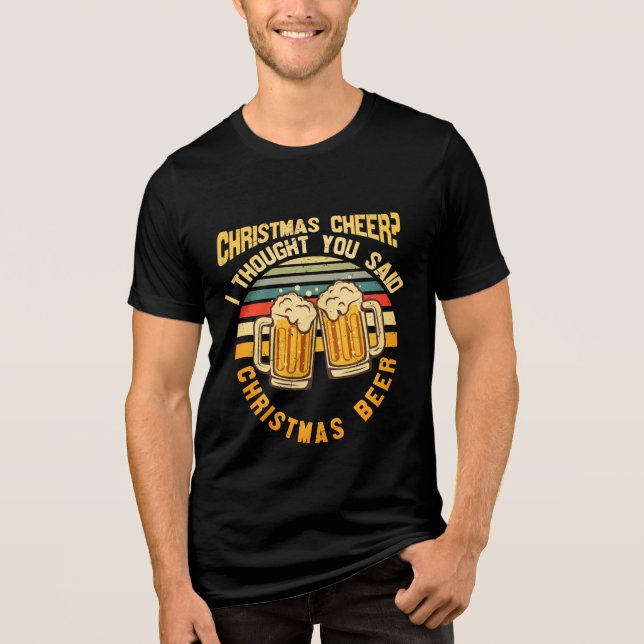 Camiseta Triblenda Navidades celebran fiesta festiva retro con cervez (Anverso)
