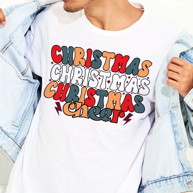 Camiseta Triblenda Navidades celebran vacaciones de Navidades Retro G (Christmas Cheer Retro Groovy Christmas Holidays T-Shirt)