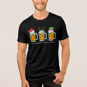 Camiseta Triblenda Navidades de cerveza alumbran divertida festividad