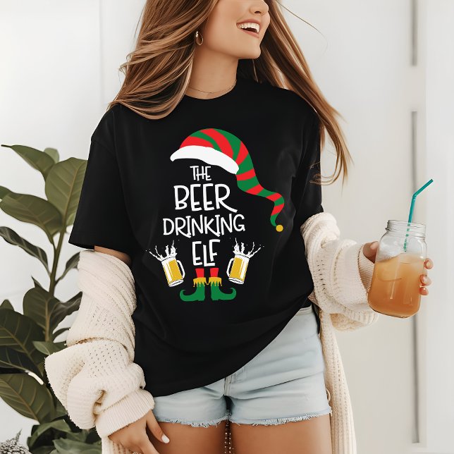 Camiseta Triblenda Navidades de cerveza Elf Funny Typography Holiday (Subido por el creador)