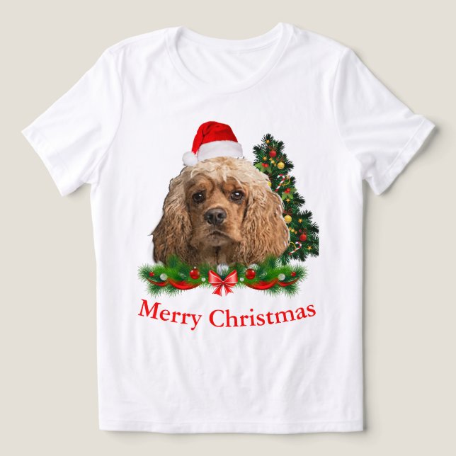 Camiseta Triblenda Navidades de Cocker spaniel (Diseño delantero )