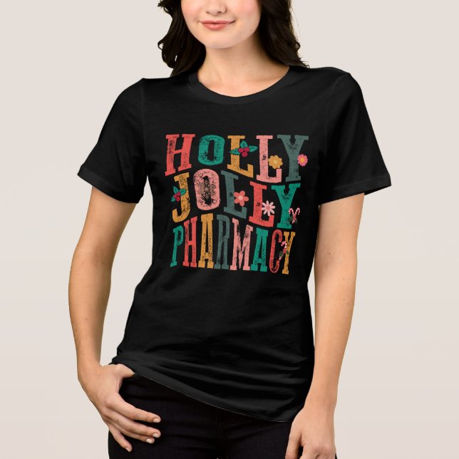 Camiseta Triblenda Navidades de farmacia Holly Jolly (Anverso)