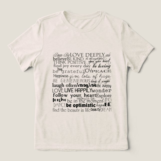 Camiseta Triblenda Navidades de las palabras Inspiradoras blancas neg (Diseño delantero )