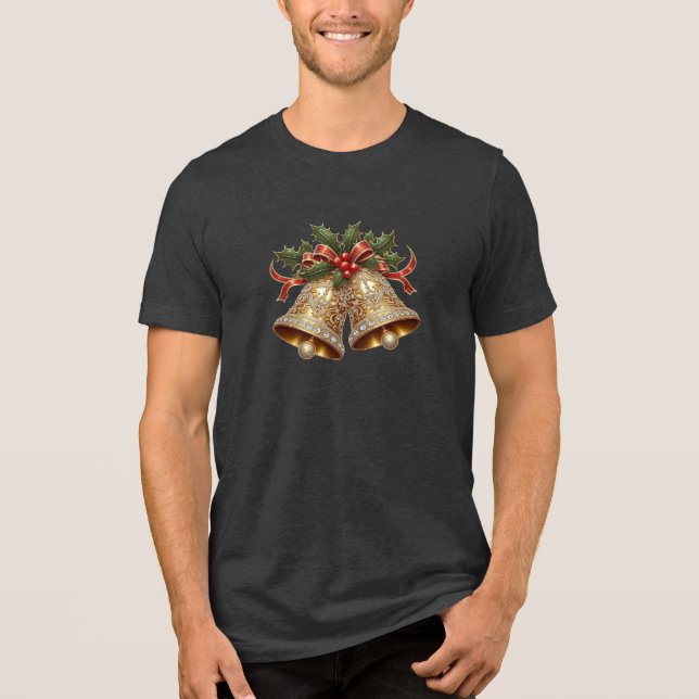 Camiseta Triblenda Navidades de oro campanan camiseta masculina (Anverso)