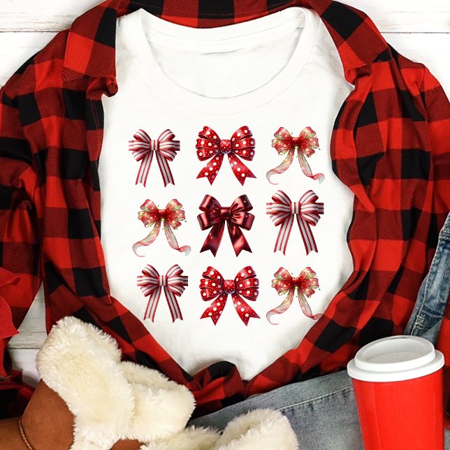 Camiseta Triblenda Navidades de Red Bows Coquette (Subido por el creador)