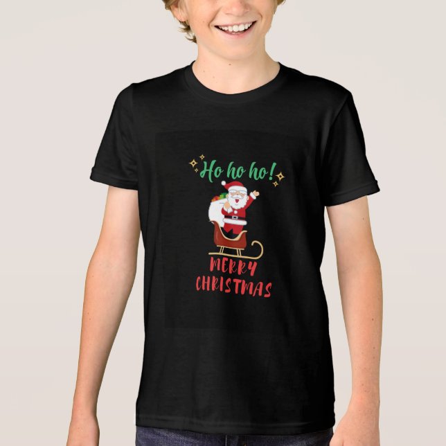 Camiseta Triblenda Navidades de Santa Claus camiseta de Sleigh Boy (Anverso)