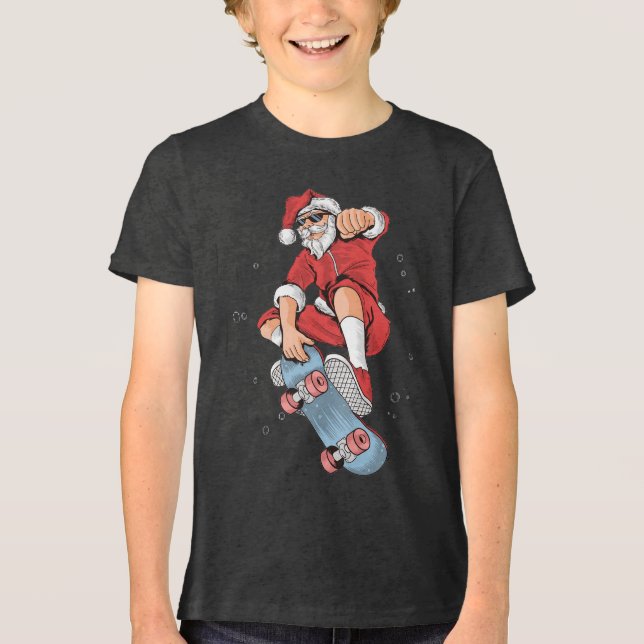 Camiseta Triblenda Navidades de Skateboarding Guay Santa (Anverso)