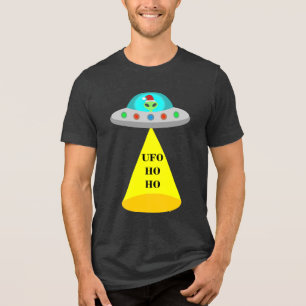 Camiseta Triblenda Navidades de UFO Ho Ho Alien volador