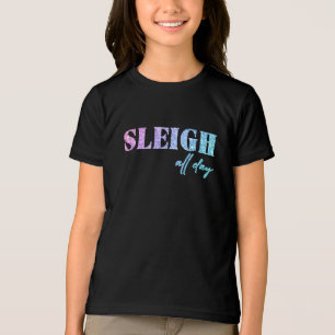 Camiseta Triblenda Navidades de Unicornio Purpurina Sleigh All Day