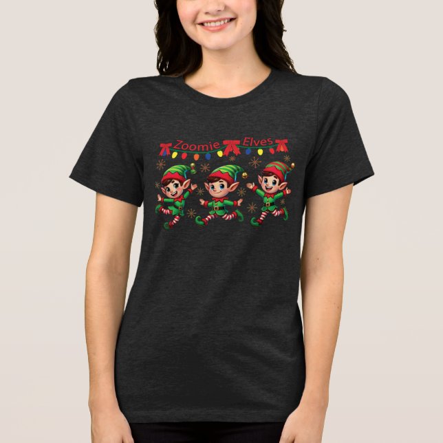 Camiseta Triblenda Navidades de Zoomie Elves (Anverso)